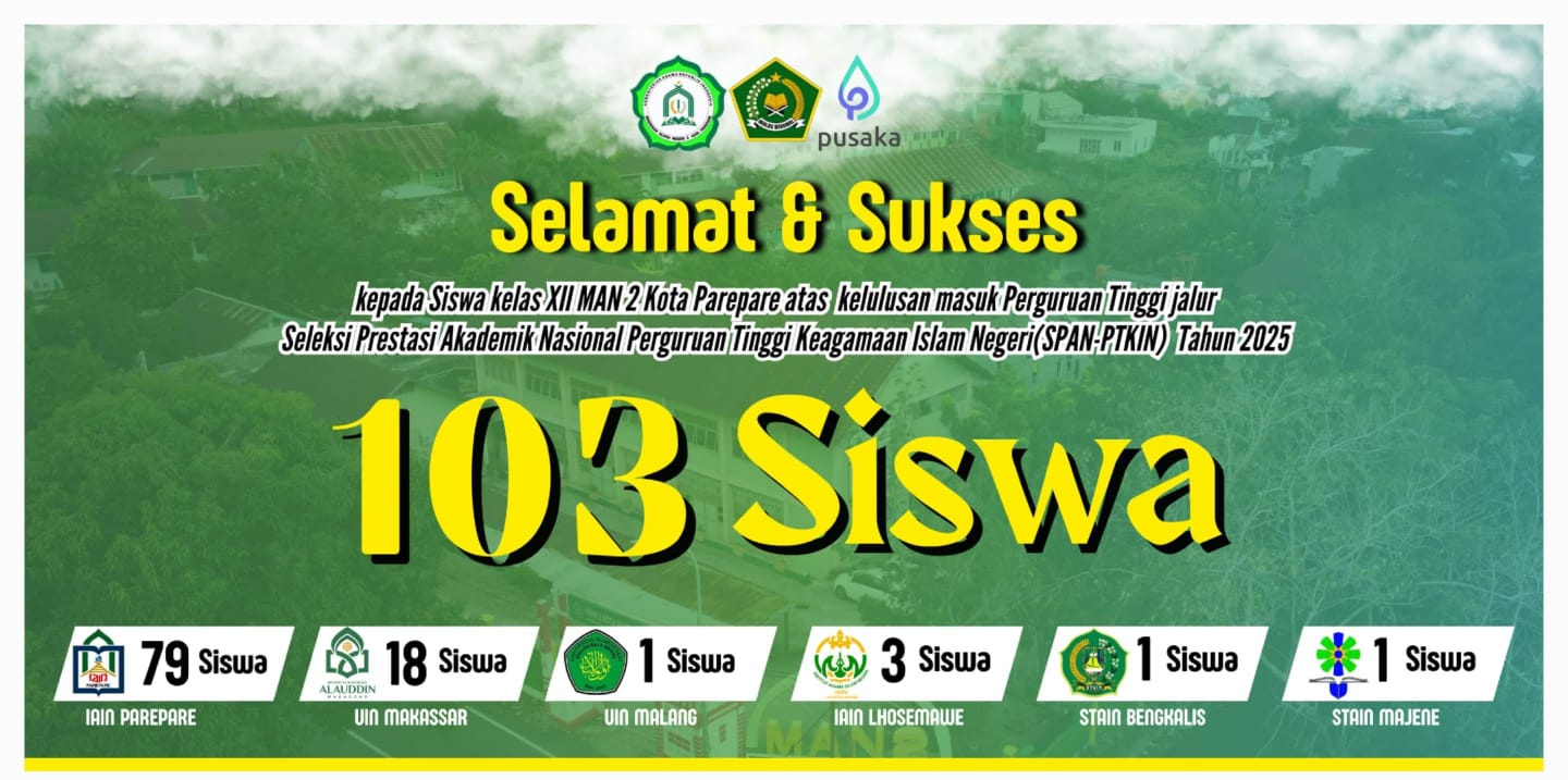 108 Siswa Kelas XII MAN 2 Kota Parepare Lulus Jalur SPAN-PTKIN dan Prestasi Poltekkes