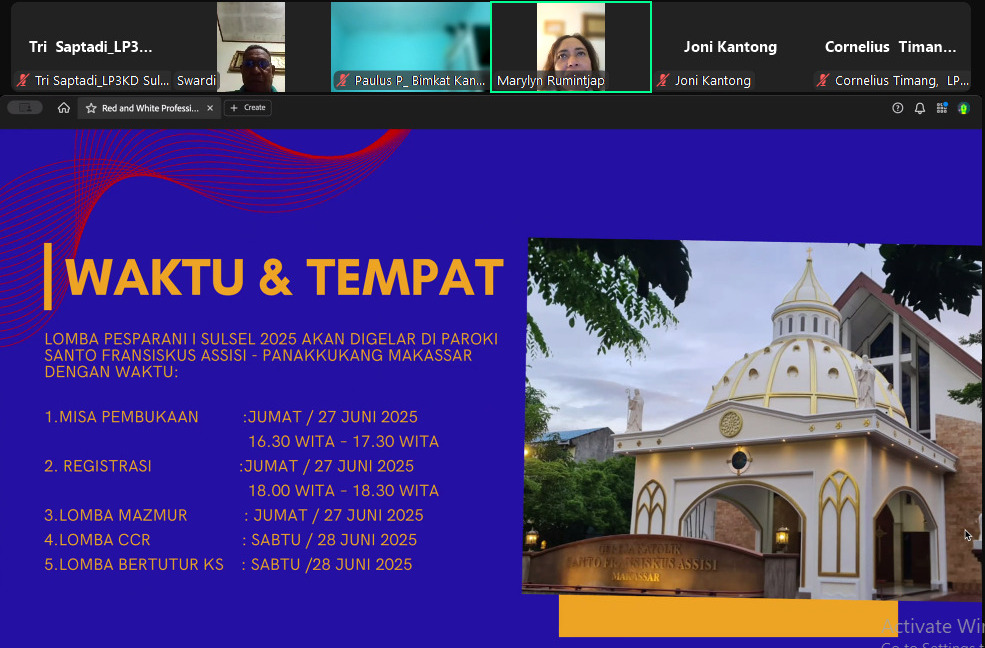LP3KD Adakan Rapat Persiapan Pesparani Katolik  Pertama