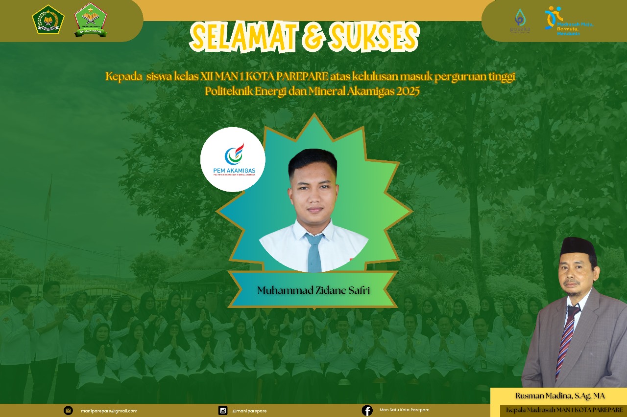 Siswa MAN 1 Kota Parepare Lulus Seleksi Masuk PEM Akamigas
